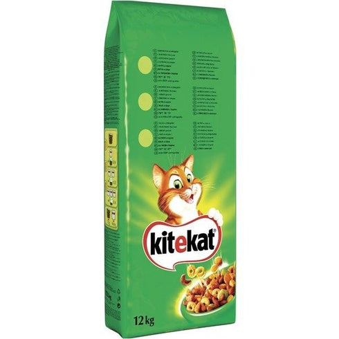Hrana uscata pentru pisici Kitekat cu vita si legume 12 kg